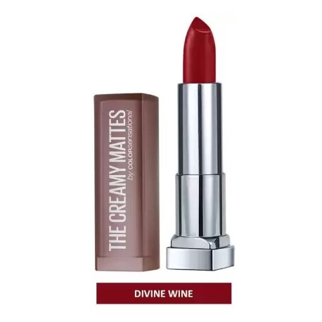MAYBELLINE NEW YORK Color Sensational Creamy Matte Lipstick, Divine Wine, 3.9g