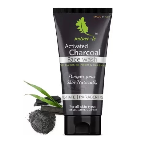 nature-le Activated Charcoal Face Wash (Paraben & SLS Free)  - 100ml