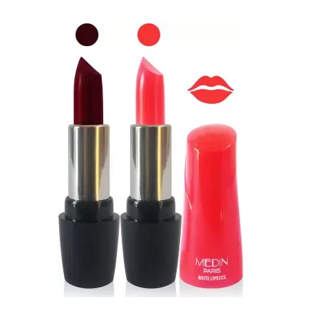 MEDIN Paris Ultra HD Elegant Colors Matte Lipstick ( Maroon, Pink, 10 g)