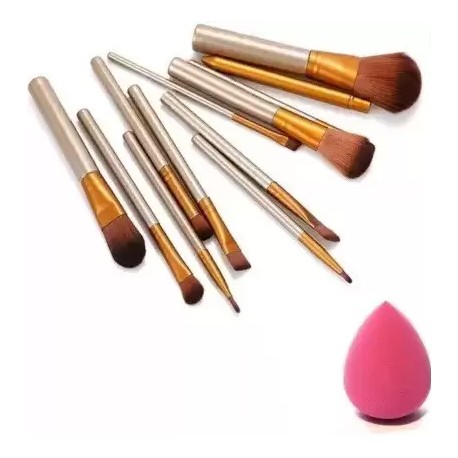 SKINPLUS Makeup Brushes Kit with Sponge Puff  (Pack of 12)