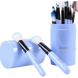 JIAOER  Makeup Brush Set with Blue Storage Box  (Pack of 12)