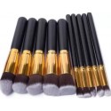 MYN Premium Synthetic Makeup Brush Set (Black) - Pack of 10
