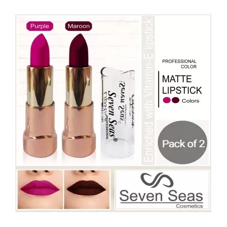 SEVEN SEAS Professional matte lipsticks  (maroon purple, 10 g)