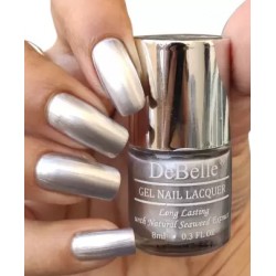DeBelle Gel Nail Polish Metallic Silver,  Chrome Silver - 8ml