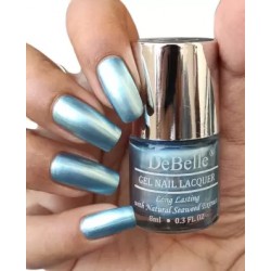 DeBelle Gel Nail Polish Metallic Light Blue, Aqua Frenzy