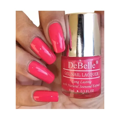 DeBelle Gel Nail Lacquer Bright pink Nail polish, Fushia Rose