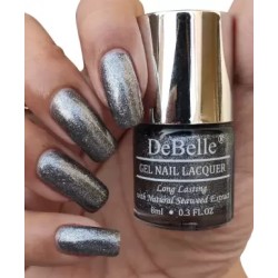 DeBelle Gel Nail Lacquer Silver glitter Nail polish, Grey Glitteratti