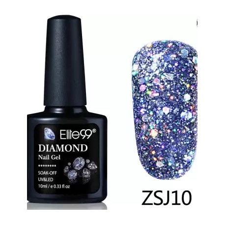 Elite99 Diamond Glitter UV Gel Varnish Shiny Sequins Soak Off Gel Nail Polish, E99-ZSJ10