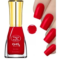 Lips & Tips Gel Base HD Colour Nail Polish, Dark Red