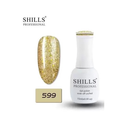 Shills Professional Soak Off UV LED Glitter Gel Polish, Gold