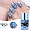 BEROMT Holographic  Hologram Effect Glossy Party Girl Nail Art Paint, Blue - 507, 10ml