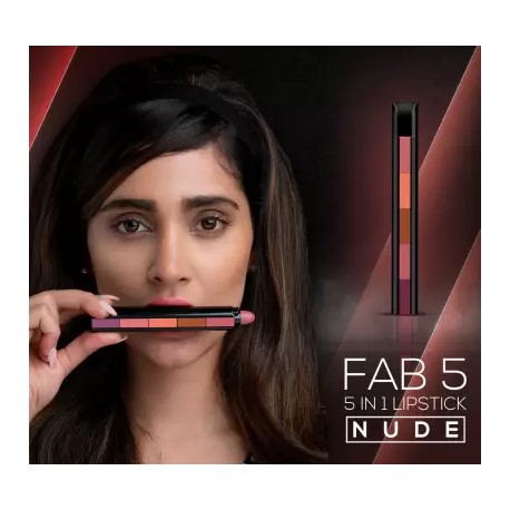 Renee Fab 5 Nude Lipstick- 5 in 1  (Multicolor 7.5 g)