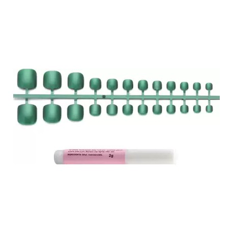 Charmy Green Metallic Toe Nails With glue Green  - Pack of 24