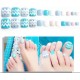 True Trendz Blue Waves Foot Nails with Glue Blue  - Pack of 24