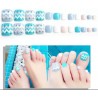 True Trendz Blue Waves Foot Nails with Glue Blue  - Pack of 24