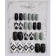 BUZIVENTURES Designer Nails Black and Gray  - Pack of 24