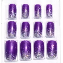 Color Fever False Nails - Purple Grapes - Pack OF 12