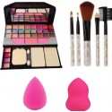 TYA 6155 Makeup kit + 2 pc Blender Puff + 5 pcs Makeup Brush Combo  - Pack of 4
