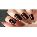 VIKSON INTERNATIONAL BROWN Chrome Mirror Artificial ful cover Nail Extension with nail glue Sticker Sheet (BROWN)