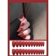 VIKSON INTERNATIONAL DEEP RED MATTE ROUND Tip Artificial ful cover Nail Extension, GLUE STICKER SHEET. (RED MATTE) - 24pcs