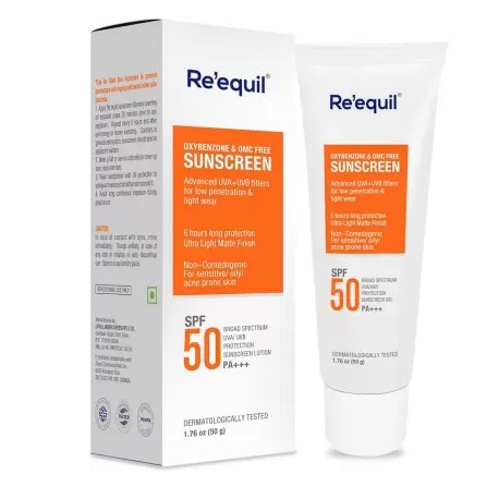 Re'equil Oxybenzone and OMC Free Sunscreen, SPF 50 PA+++  (50g)