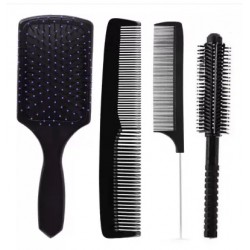 E-DUNIA Paddle Hair Brush, Detangling Brush and Hair Comb Set- 4pcs