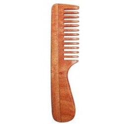 Tora Creations Wood Wide Tooth Comb, Handle for Curly Hairs