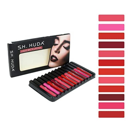 Sh. Huda Premium Liquid Matte Lipstick - Set of 12