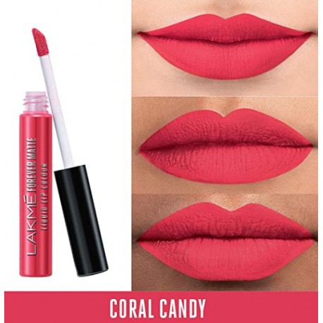 Lakmé Forever Matte Liquid Lip Colour, Coral Candy, 5.6 ml