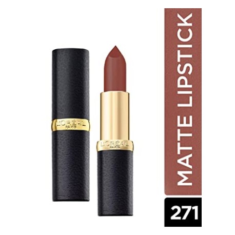 L'Oreal Paris Color Riche Moist Matte Lipstick, 271 Divine Mocha, 3.7g