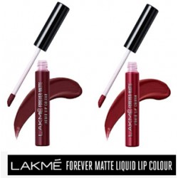 Lakmé Liquid Lip Colour, Crimson Rose + Wine Touch - Combo Set of 2