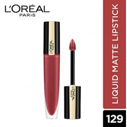 L'Oreal Paris Rouge Signature Matte Liquid Lipstick 129 - Lead,,7 ml