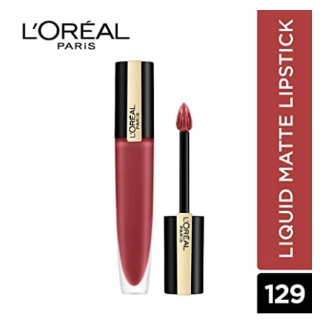 L'Oreal Paris Rouge Signature Matte Liquid Lipstick 129 - Lead,,7 ml