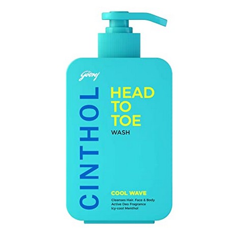 Cinthol Head to Toe, 3-in-1 Wash, Cool Wave  (Shampoo, Face-Wash & Body-Wash) for Men- 300ml