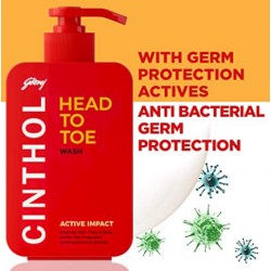 Cinthol Head to Toe, 3-in-1 Wash, Active Impact - 300ml