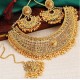 Sukkhi Glamorous LCT Gold Plated Wedding Jewellery Pearl Choker Necklace- 2 Set (CB73381)
