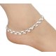 AanyaCentric Silver Plated White Metal Payal Anklets - 2 sets