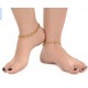 AanyaCentric Women and Girls Gold Plated Artificial Alloy Anklet  (Pack of 2)