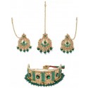 Stone Gold Plated Jewel Set - Green, White