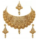 Alloy Gold-Plated Jewel Necklace Set  (Gold)