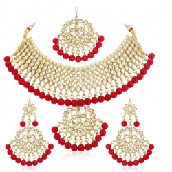 Sukkhi Alloy Gold Plated Jewel Set  (Red)