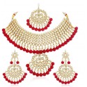 Alloy Gold Plated Jewel Set  (Red)