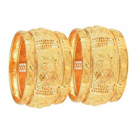 Alloy Gold Plated Bangle Set  (Pack of 6)