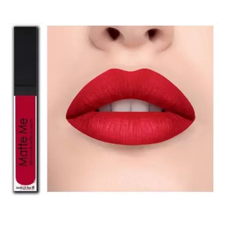 Sh.Huda Super Matte Liquid Mousse Non-Transfer Kiss Proof Beauty Lipstick - Red, 6 ml