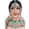 Alloy, Zinc, Silk Dori Gold-Plated Jewel Set - Green, Turquoise
