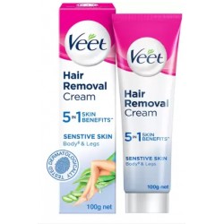 Veet Cream, Hair Removal - Sensitive Skin - 100g