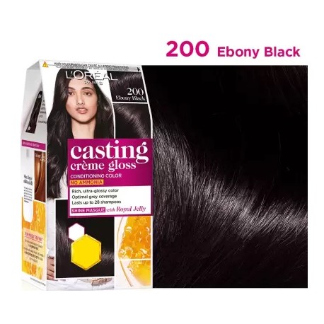 L'Oréal Creme Hair Color, Ebony Black - 200