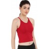 Casual Sleeveless Solid Red Top For Girl