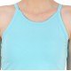 Casual Sleeveless Solid Lite Blue Top For Girl