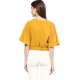Regular Sleeves Solid Mustard Yellow Top for Girls